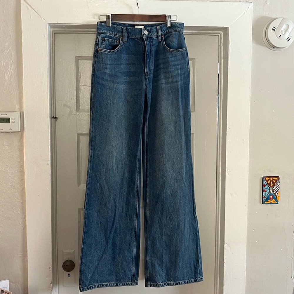Alice & Olivia High Waisted Wide Leg Jeans